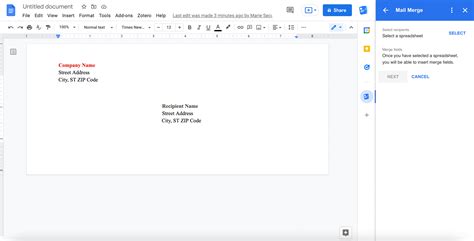 how do i print an envelope in google docs